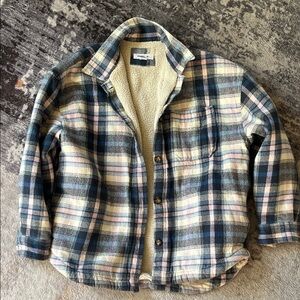 O'Neill Blue and Pink Plaid Kids Button Down Shirt